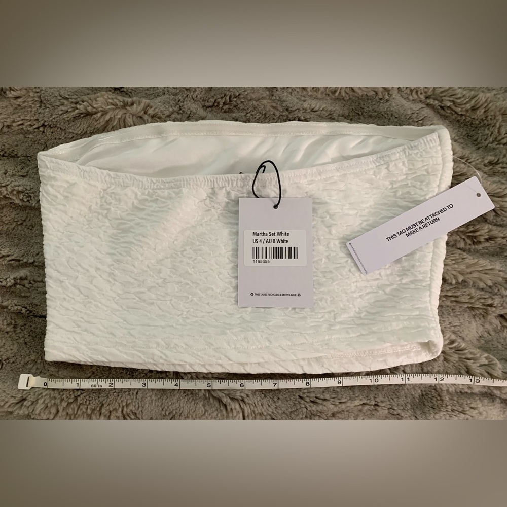 Princess Polly White Textured Crop Top - Picture 3 of 3